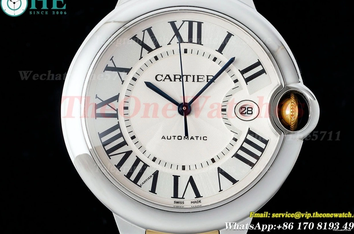 42mm A2824 SS White Dial AF Bleu Ballon Cartier YG De 0121